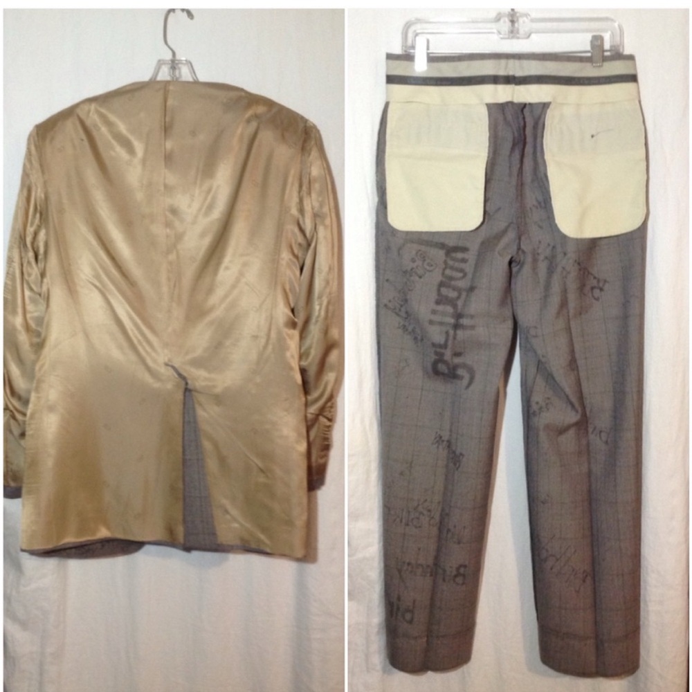 Christian Dior Suit w/“Happy Birthday” written all over jacket, pants & tie L - Picture 7 of 8